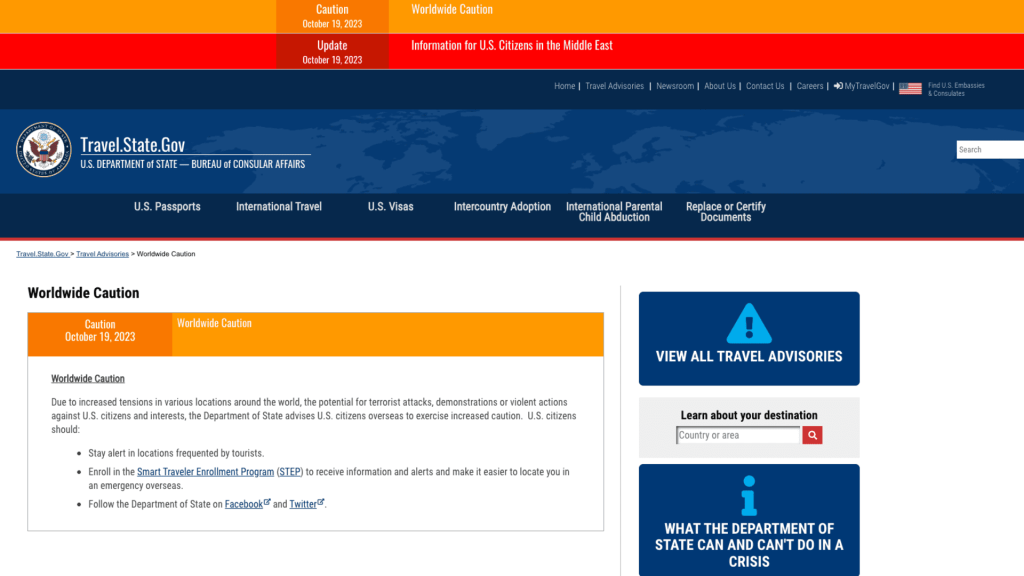 U.S. State Department issues ‘worldwide caution’ alert as tensions in the Middle East soar